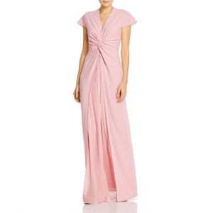 PAULE KA  Pleated Mousseline-inset Twist Detail Gown